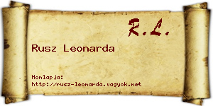 Rusz Leonarda névjegykártya